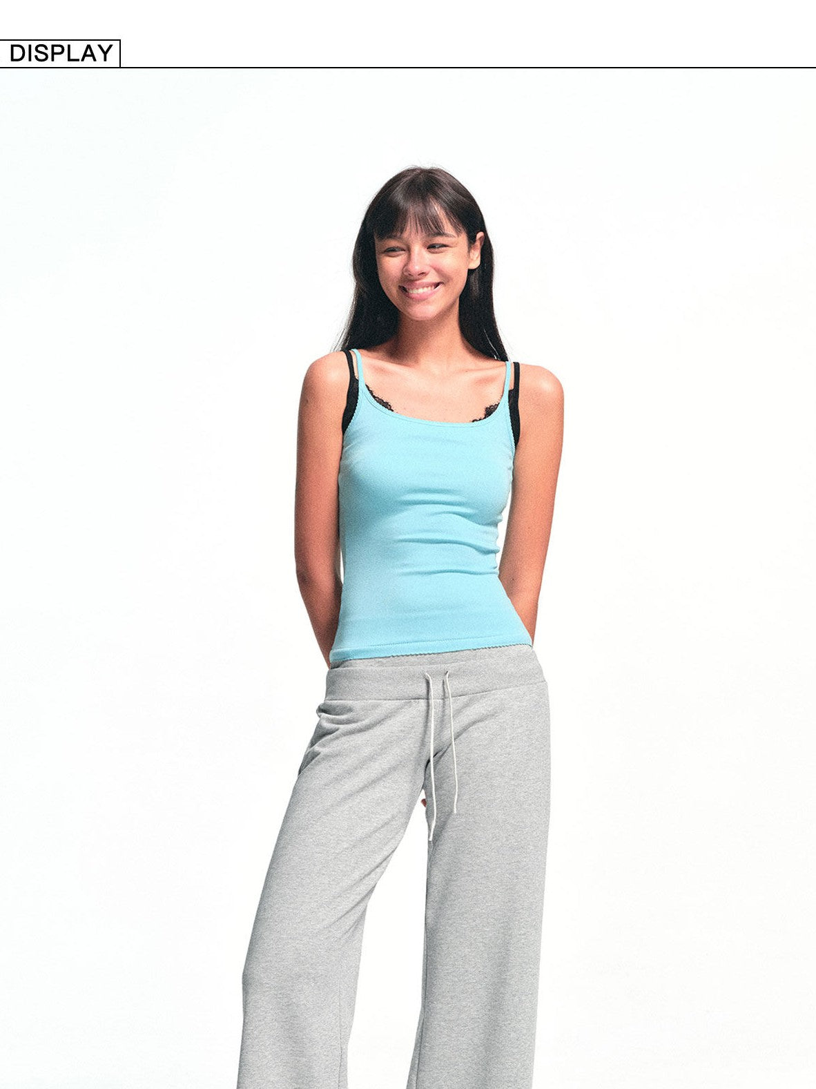 kvkv Heather Gray Double Waistband Drawstring Pocket Wide Leg Women&