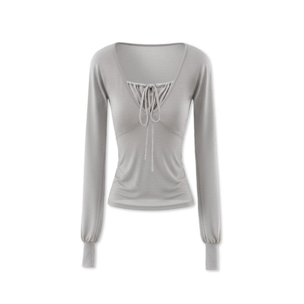 kvkv_Heather_Gray_Pleated_Adjustable_Strap_Square_Neck_Women&
