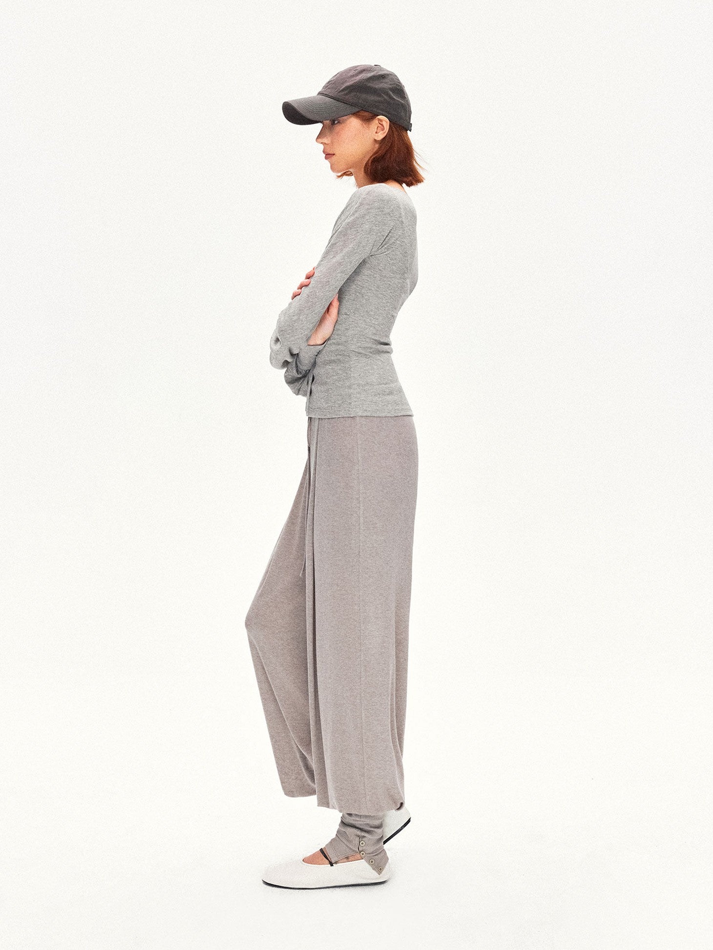 kvkv Heather Gray Pleated Adjustable Strap Square Neck Women&
