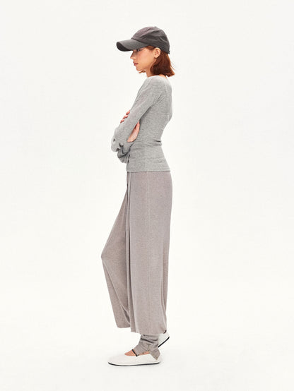 kvkv Heather Gray Pleated Adjustable Strap Square Neck Women&