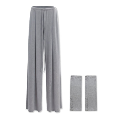 kvkv_Heather_Gray_Pleated_Detachable_Socks_Elastic_Waist_Women&