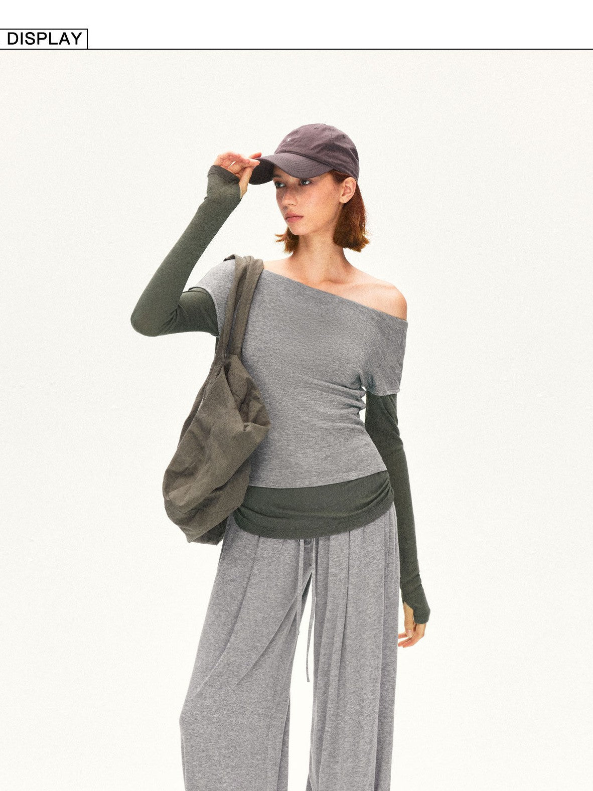kvkv Heather Gray Pleated Detachable Socks Elastic Waist Women&