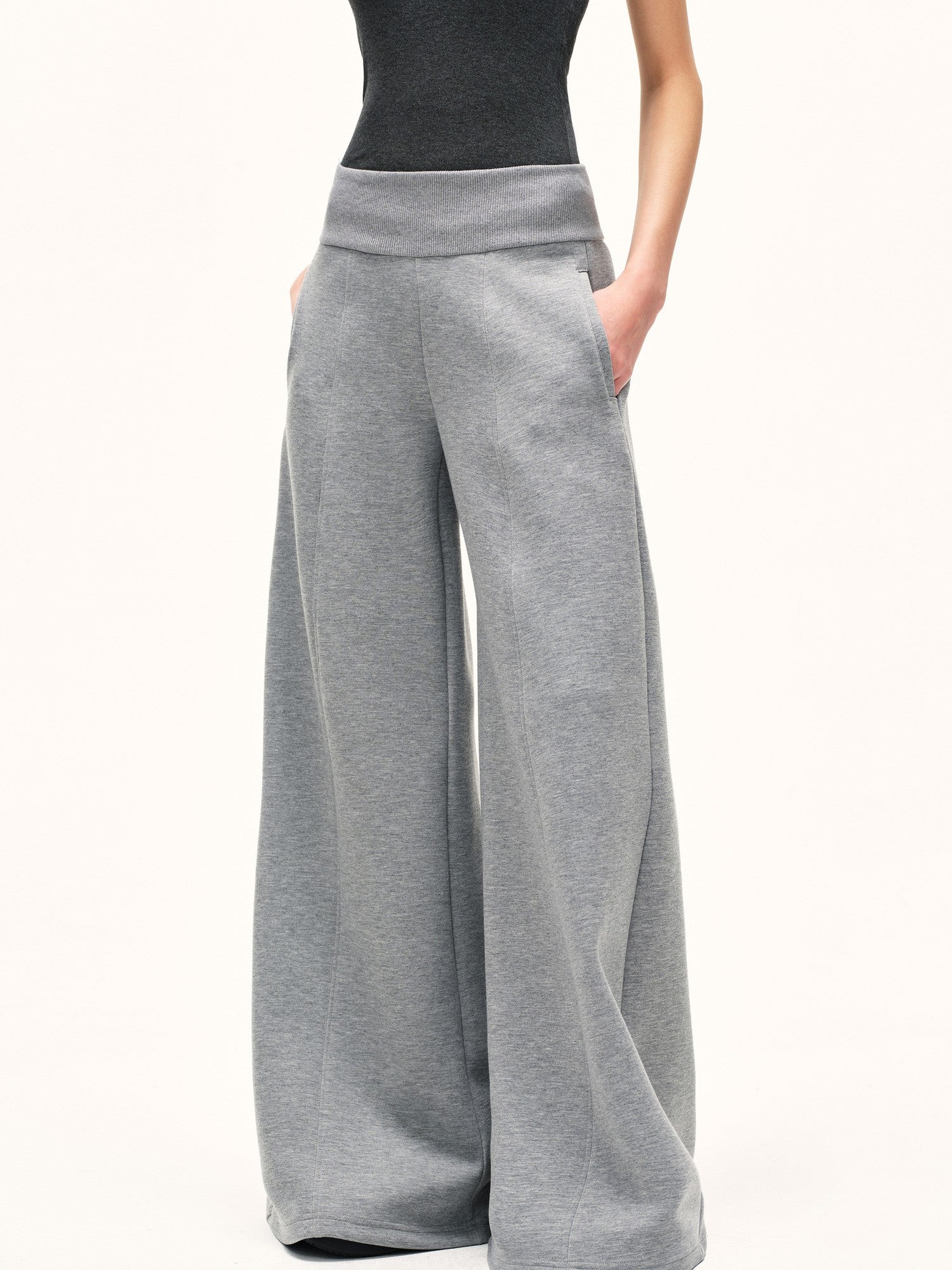 kvkv Heather Gray Wide Waistband Air Layer Women&