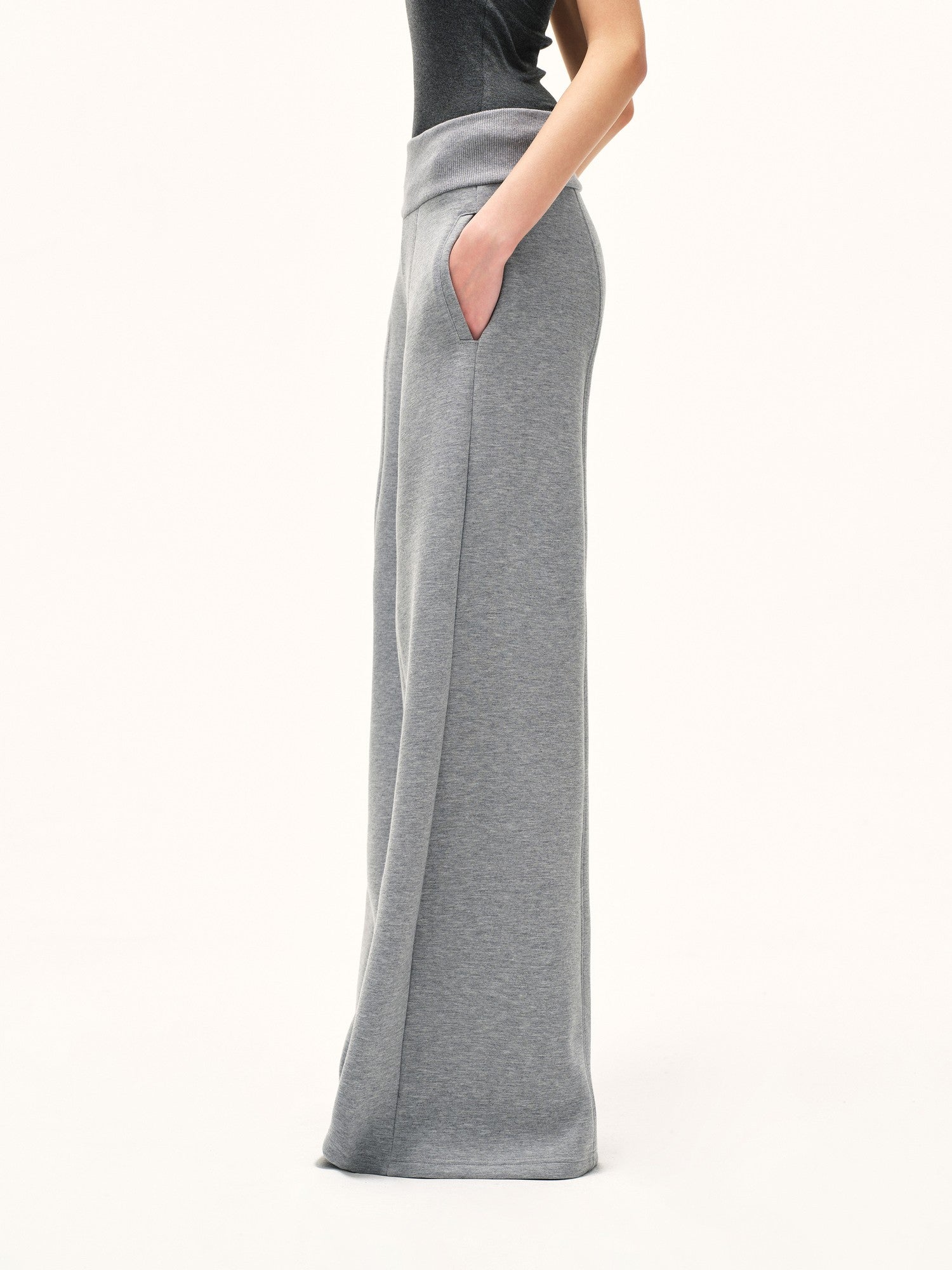 kvkv Heather Gray Wide Waistband Air Layer Women&