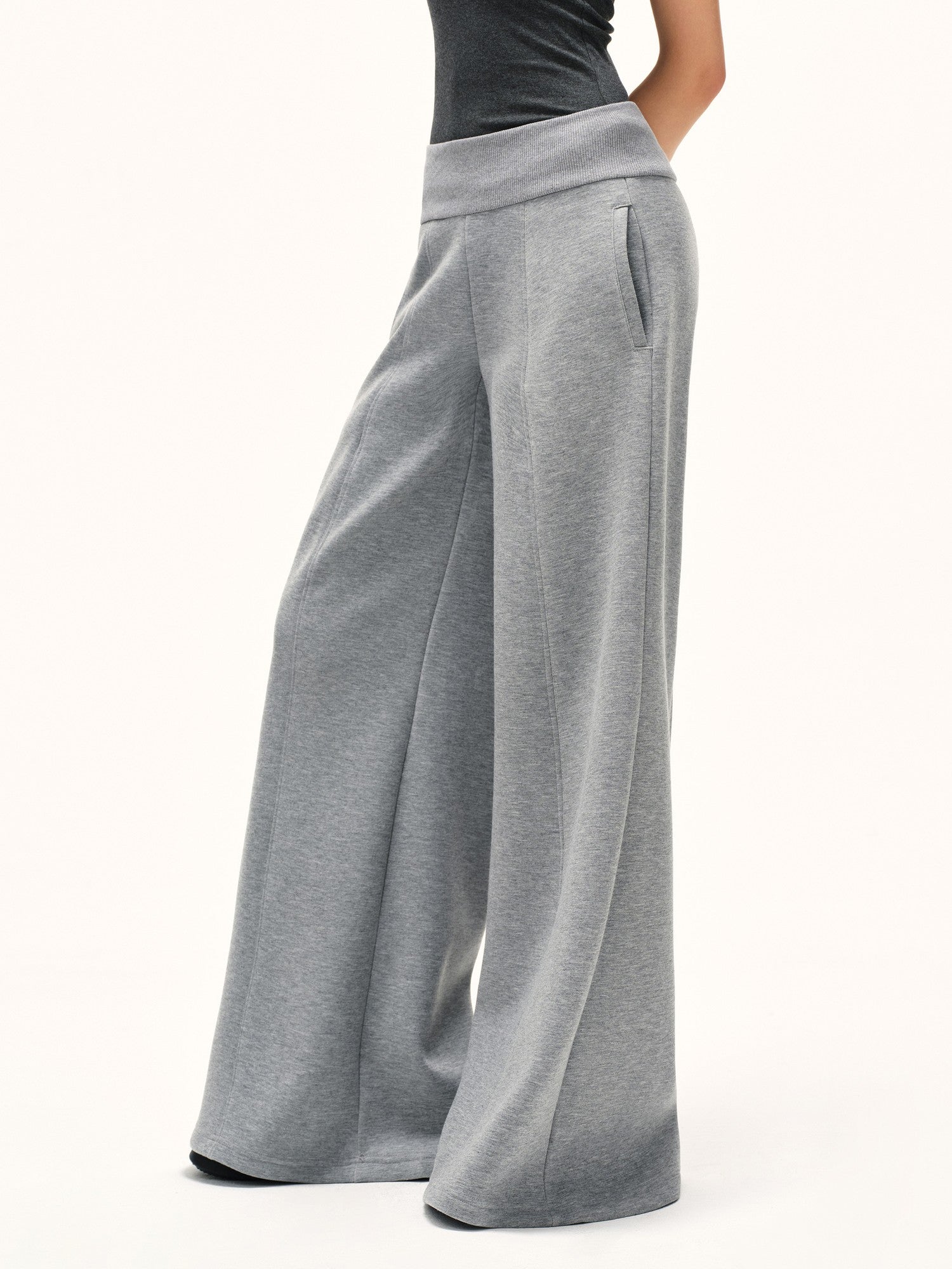kvkv Heather Gray Wide Waistband Air Layer Women&