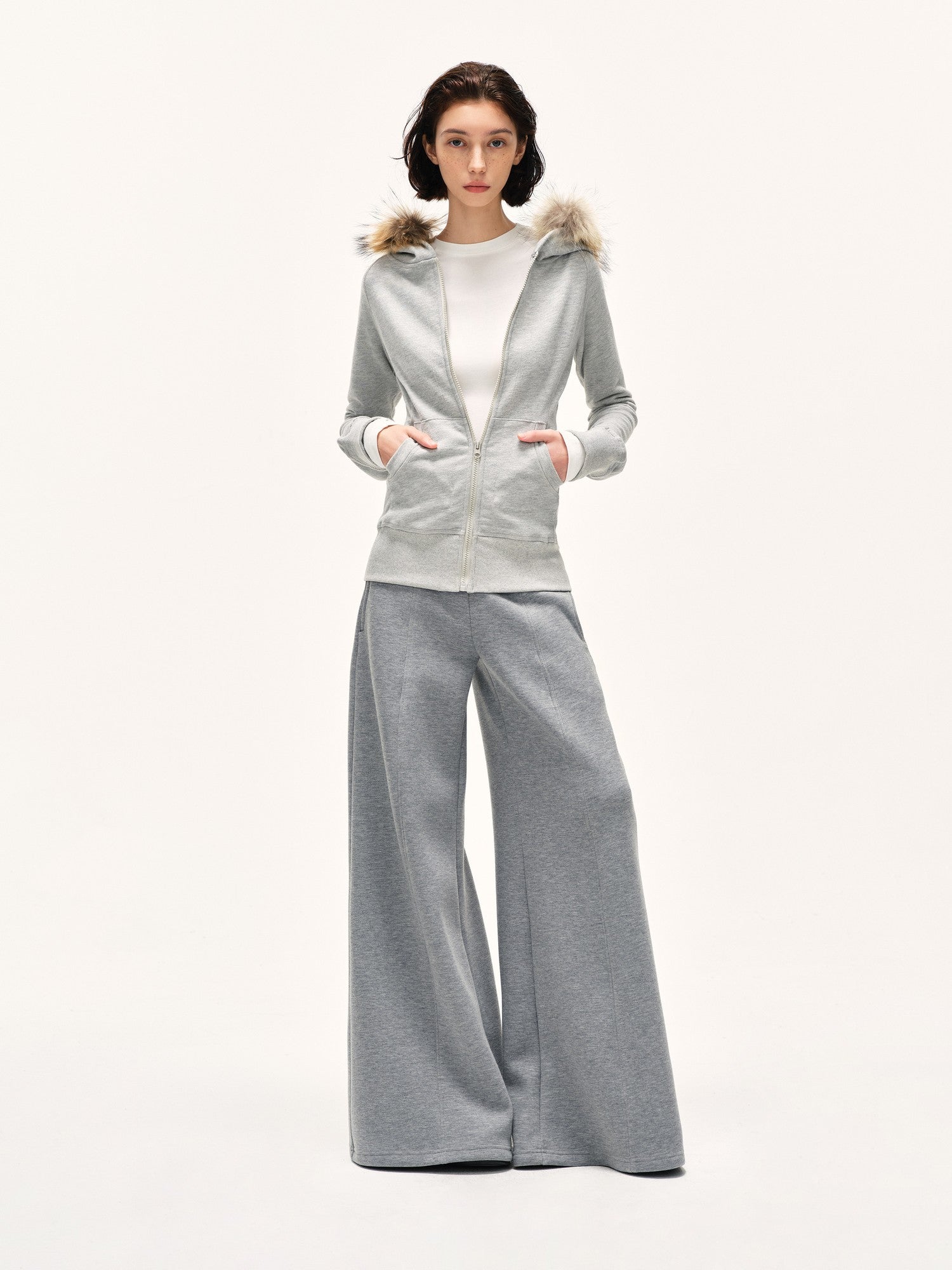 kvkv Heather Gray Wide Waistband Air Layer Women&