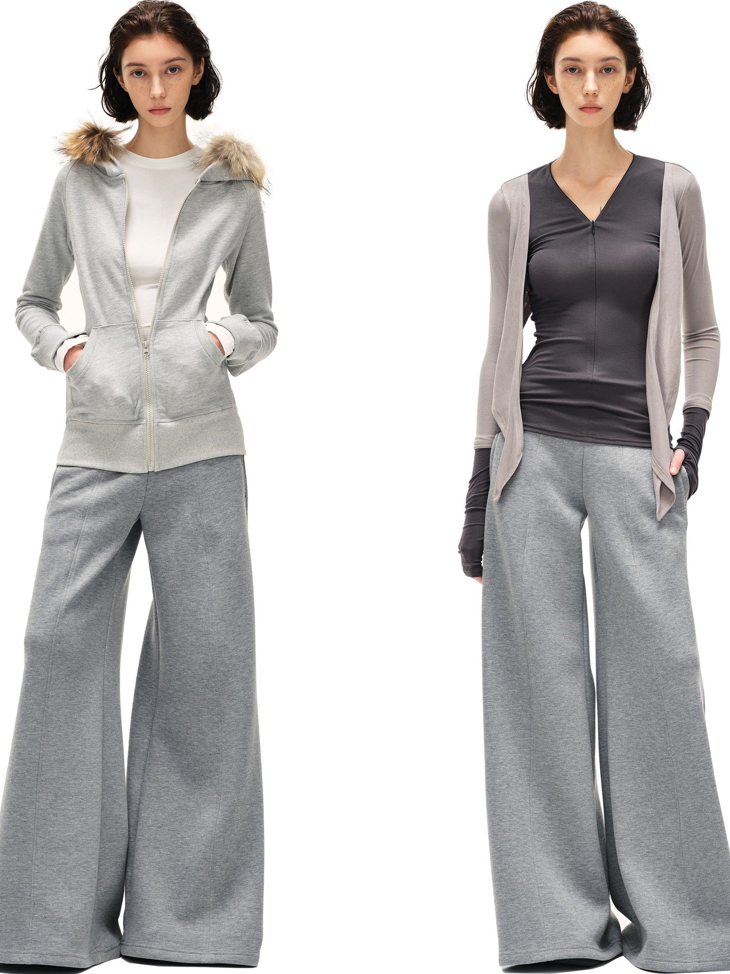 kvkv Heather Gray Wide Waistband Air Layer Women&