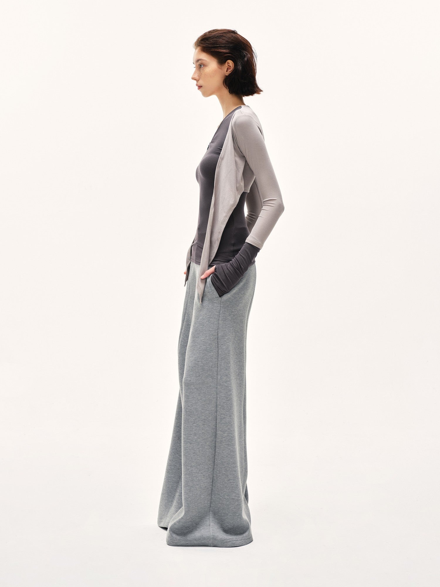 kvkv Heather Gray Wide Waistband Air Layer Women&