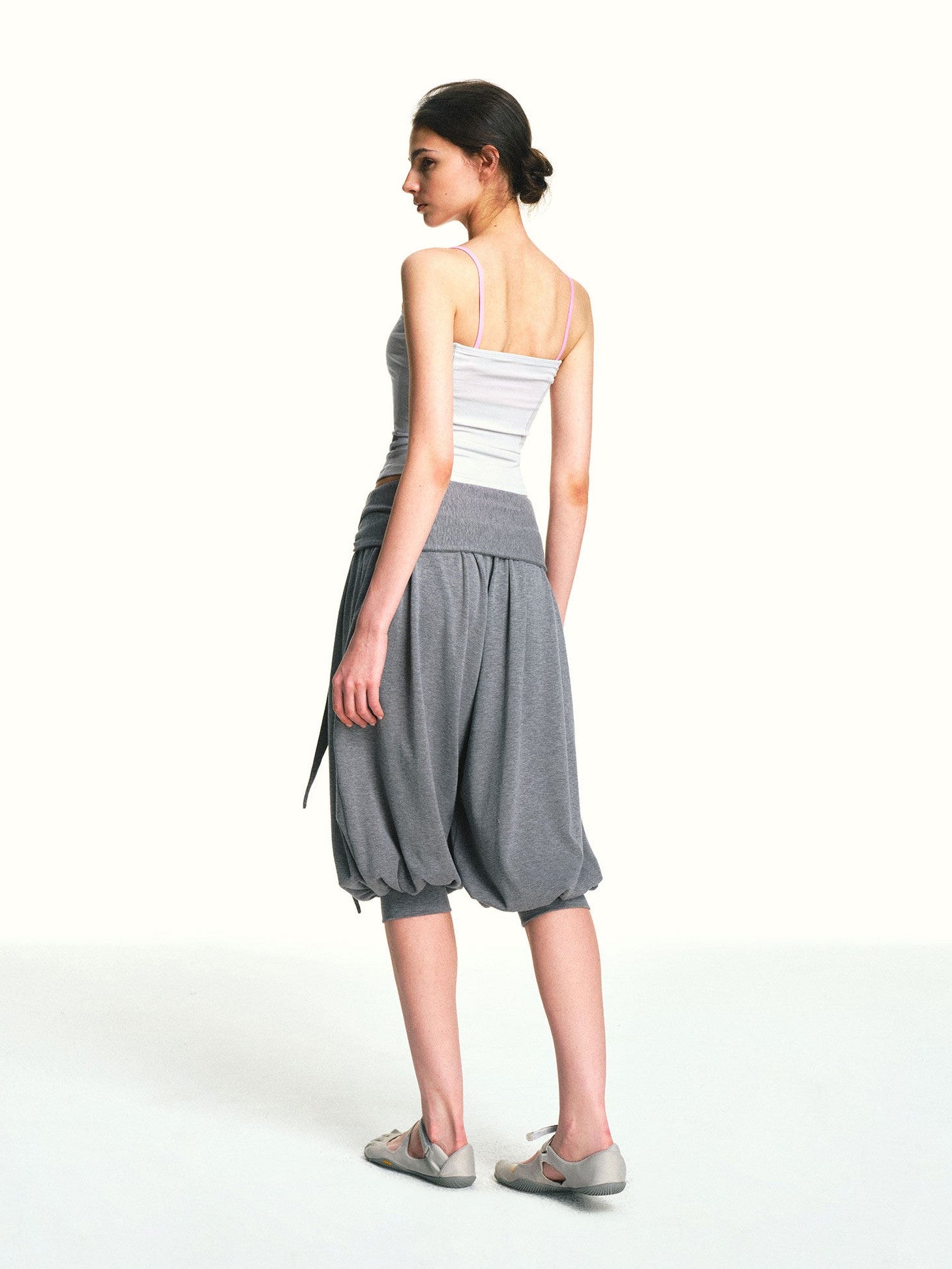 kvkv Heather Grey Pleated Detachable Tie Slub Women&