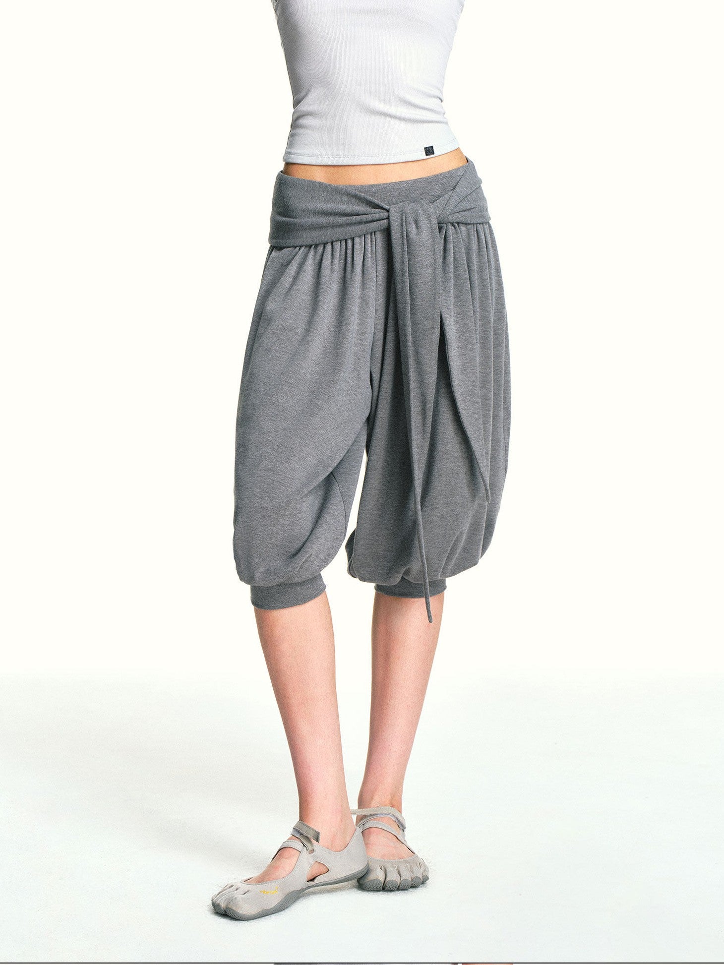 kvkv Heather Grey Pleated Detachable Tie Slub Women&