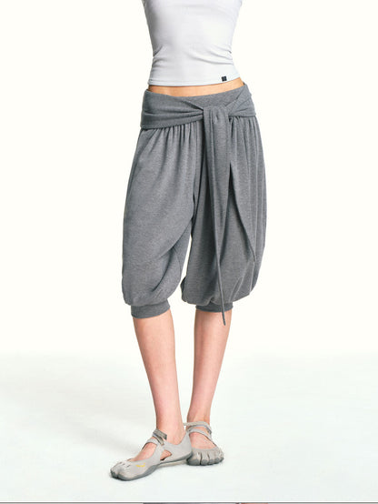 kvkv Heather Grey Pleated Detachable Tie Slub Women&