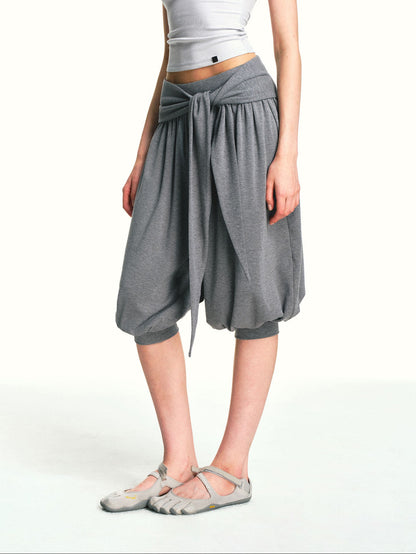 kvkv Heather Grey Pleated Detachable Tie Slub Women&