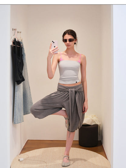 kvkv Heather Grey Pleated Detachable Tie Slub Women&
