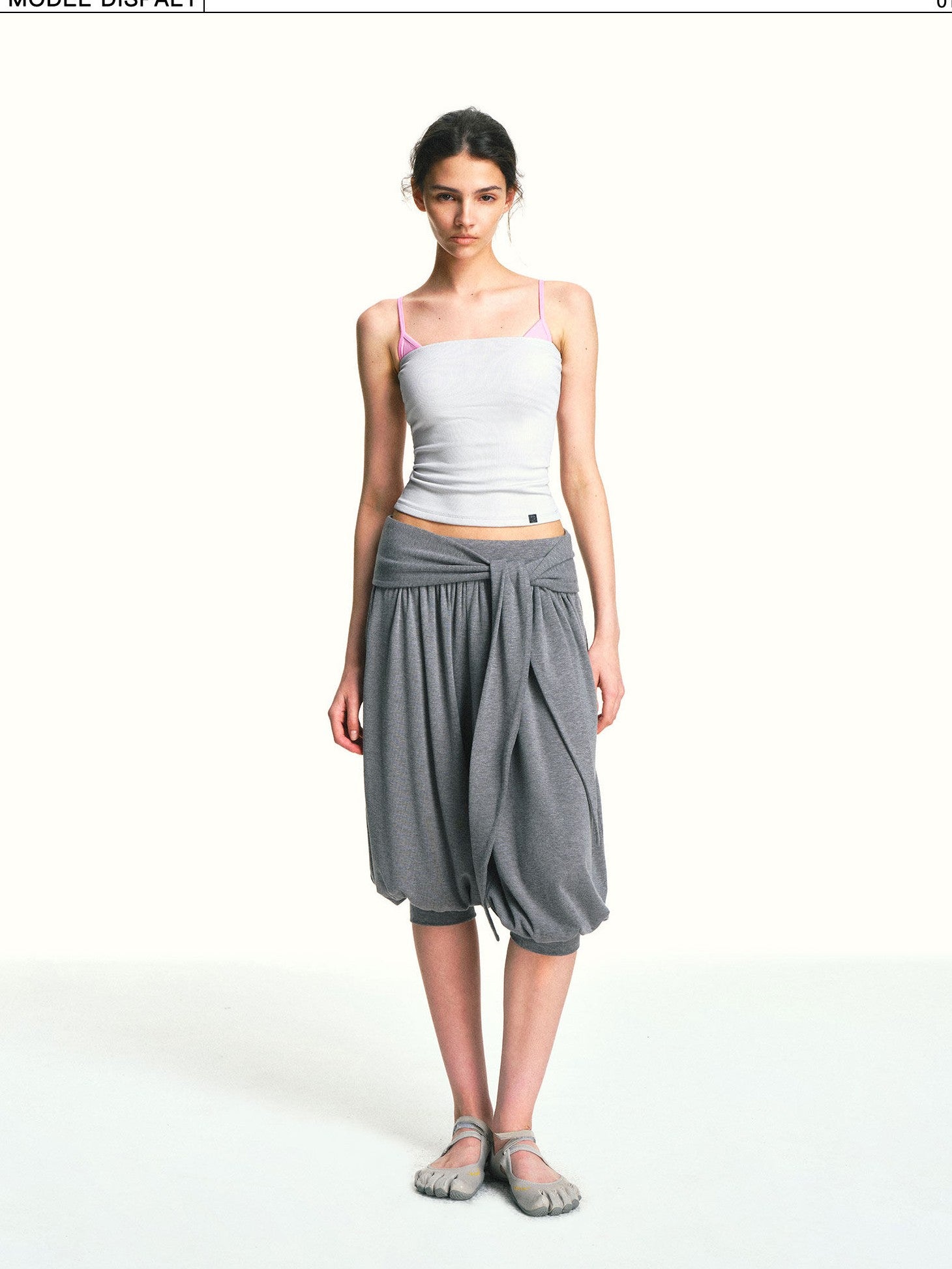 kvkv Heather Grey Pleated Detachable Tie Slub Women&