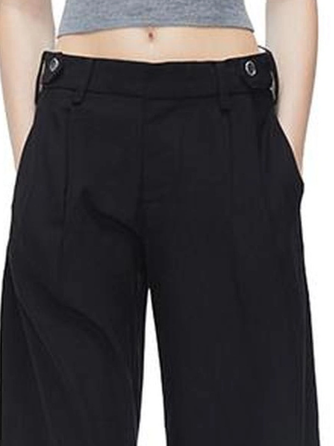 High Waisted Wide Leg Trousers With Draping