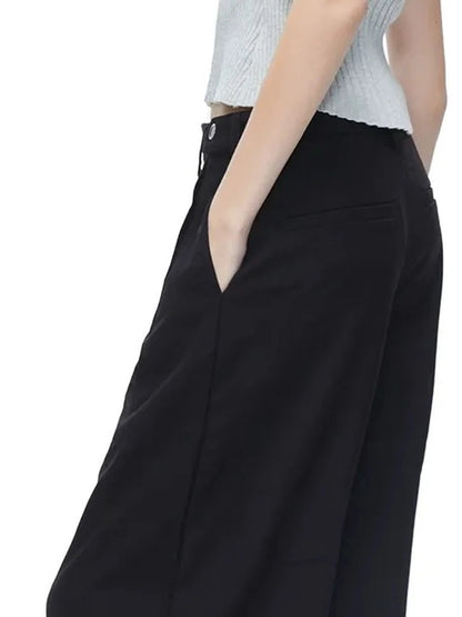 High Waisted Wide Leg Trousers With Draping