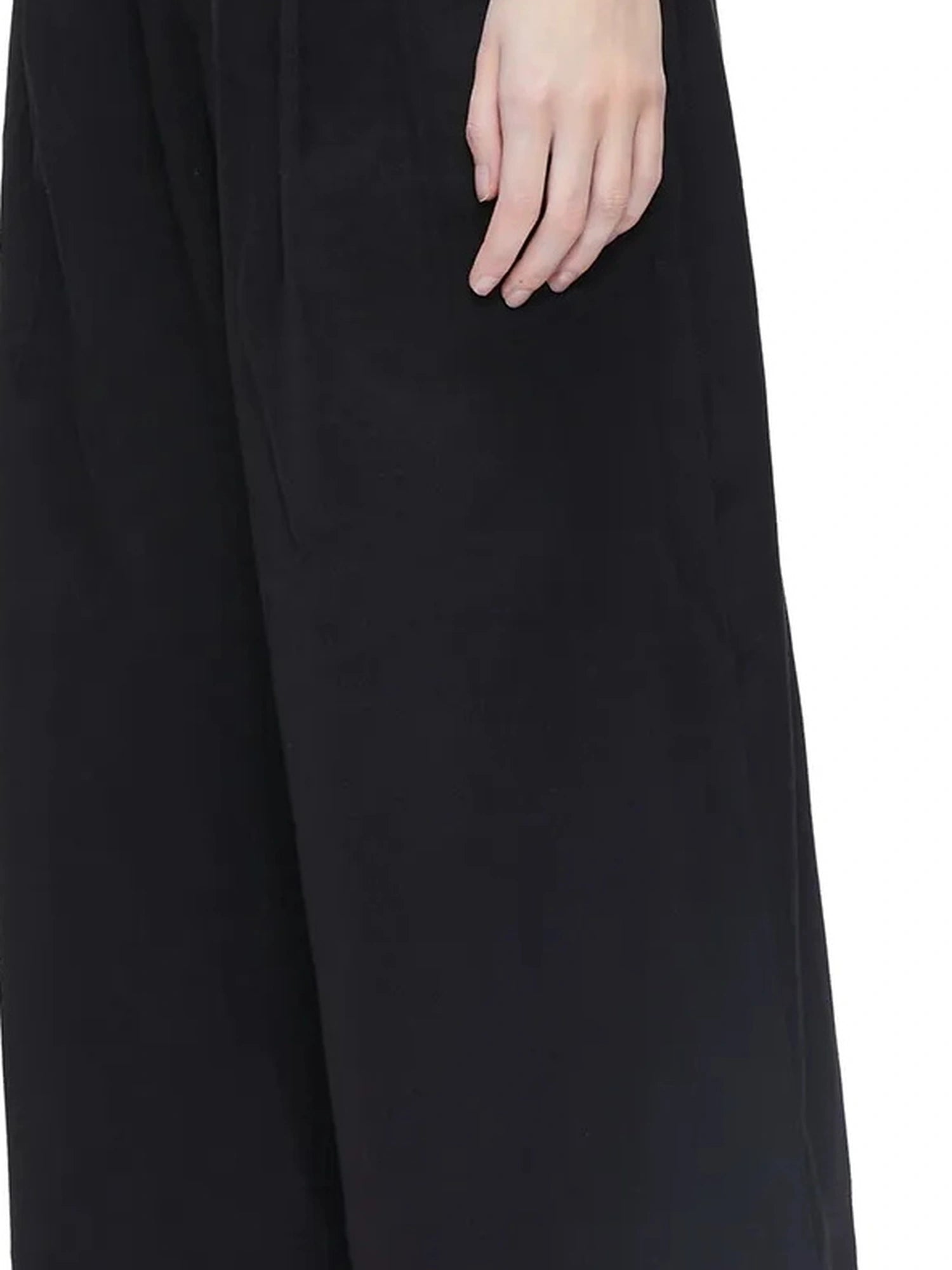 High Waisted Wide Leg Trousers With Draping