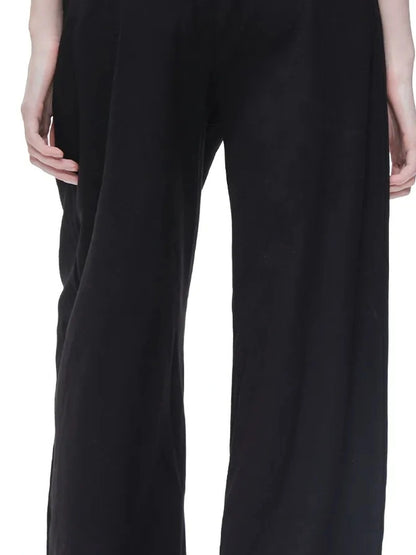 High Waisted Wide Leg Trousers With Draping