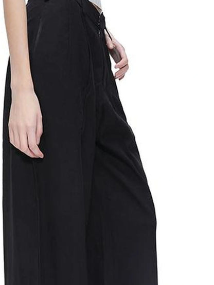 High Waisted Wide Leg Trousers With Draping