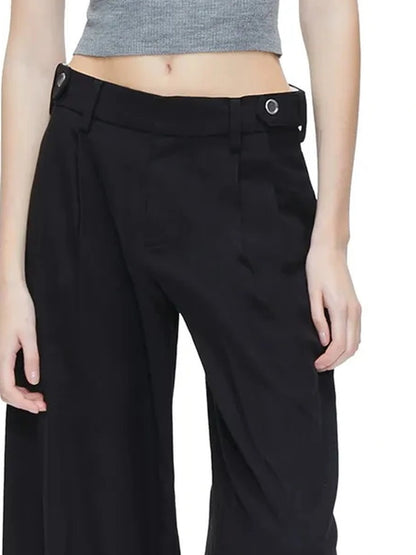 High Waisted Wide Leg Trousers With Draping