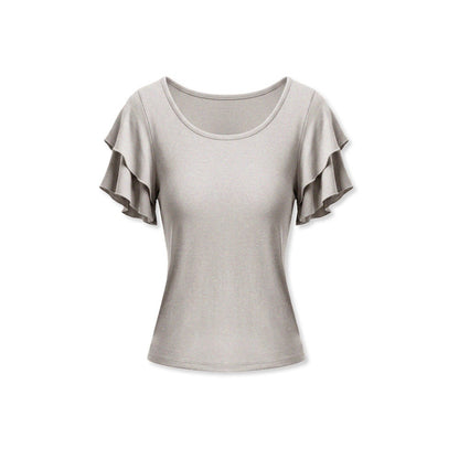 kvkv_Khaki_Double_Layer_Ruffle_Sleeve_Knit_Women&
