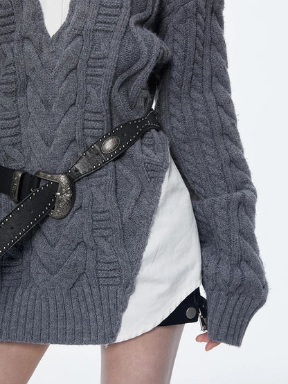 kvkv Knit And Shirt Plaid Contrast Layered Top