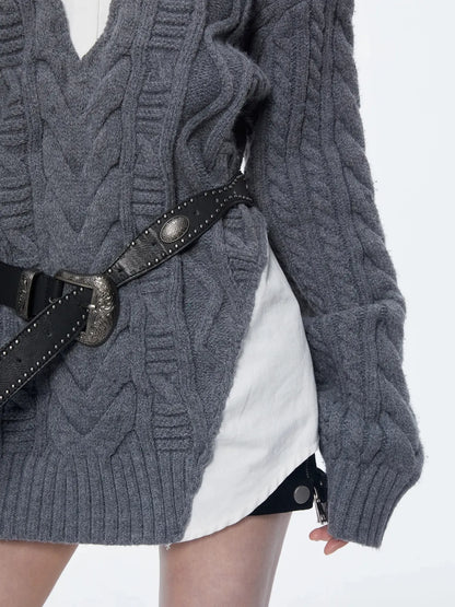 kvkv Knit And Shirt Plaid Contrast Layered Top