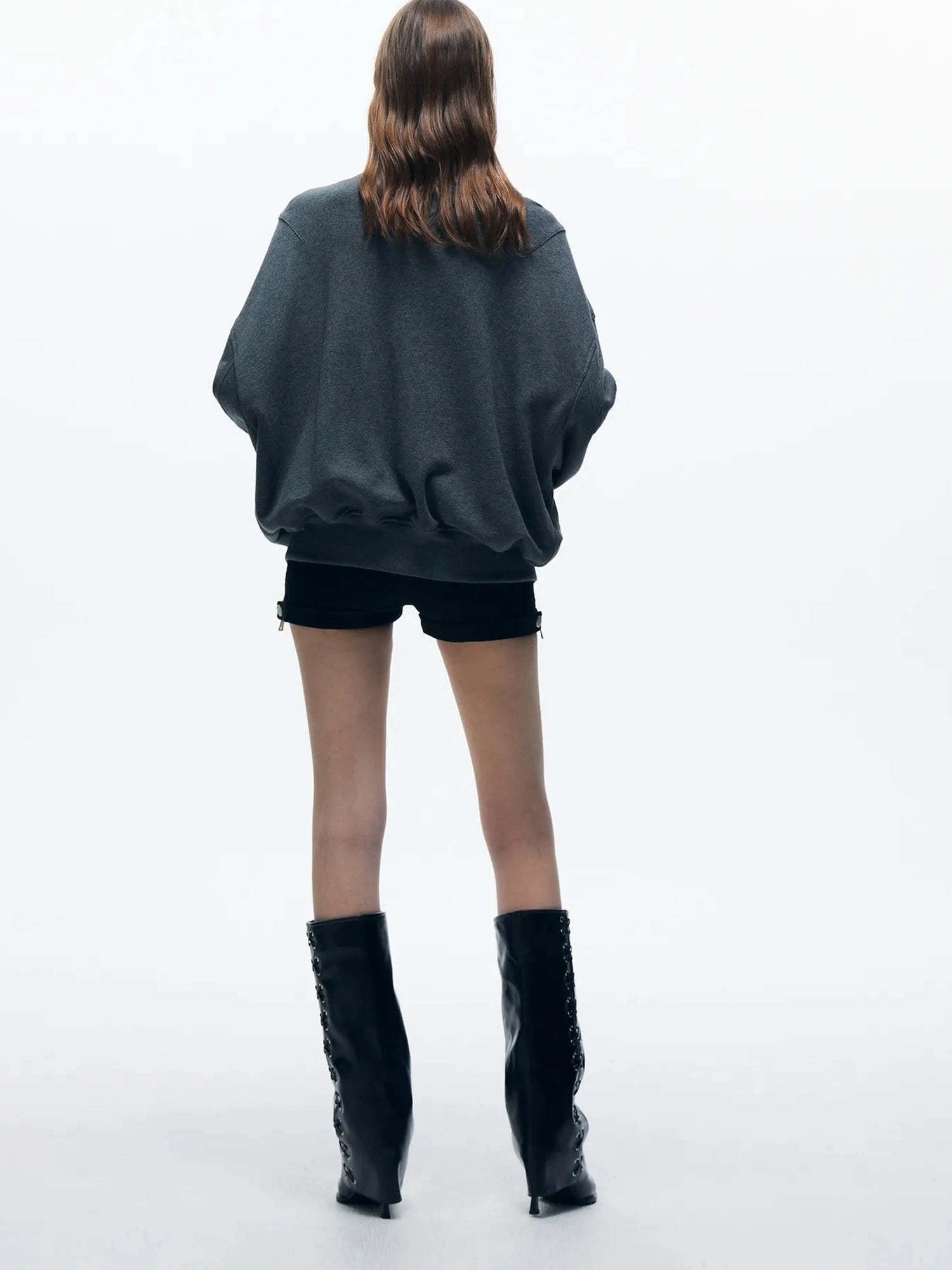 kvkv Knitted Batwing Stacked Sleeve Flight Jacket