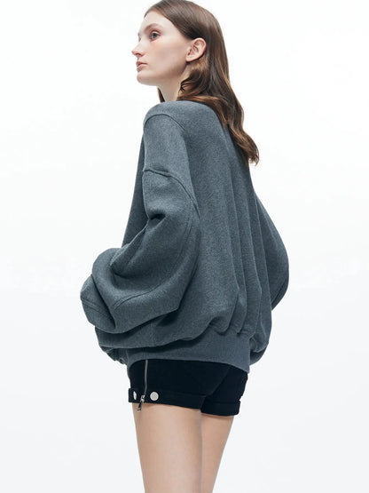 kvkv Knitted Batwing Stacked Sleeve Flight Jacket