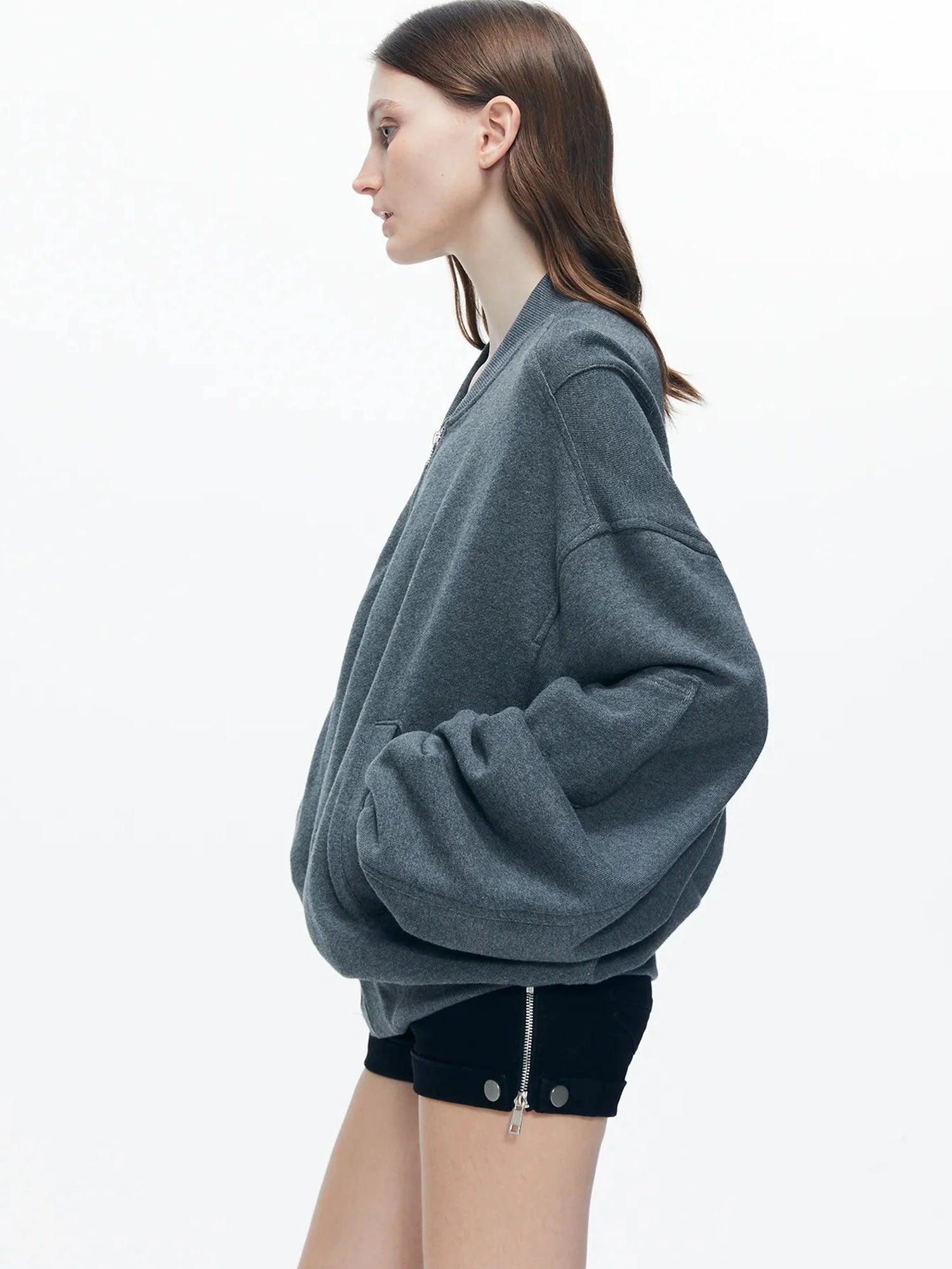 kvkv Knitted Batwing Stacked Sleeve Flight Jacket