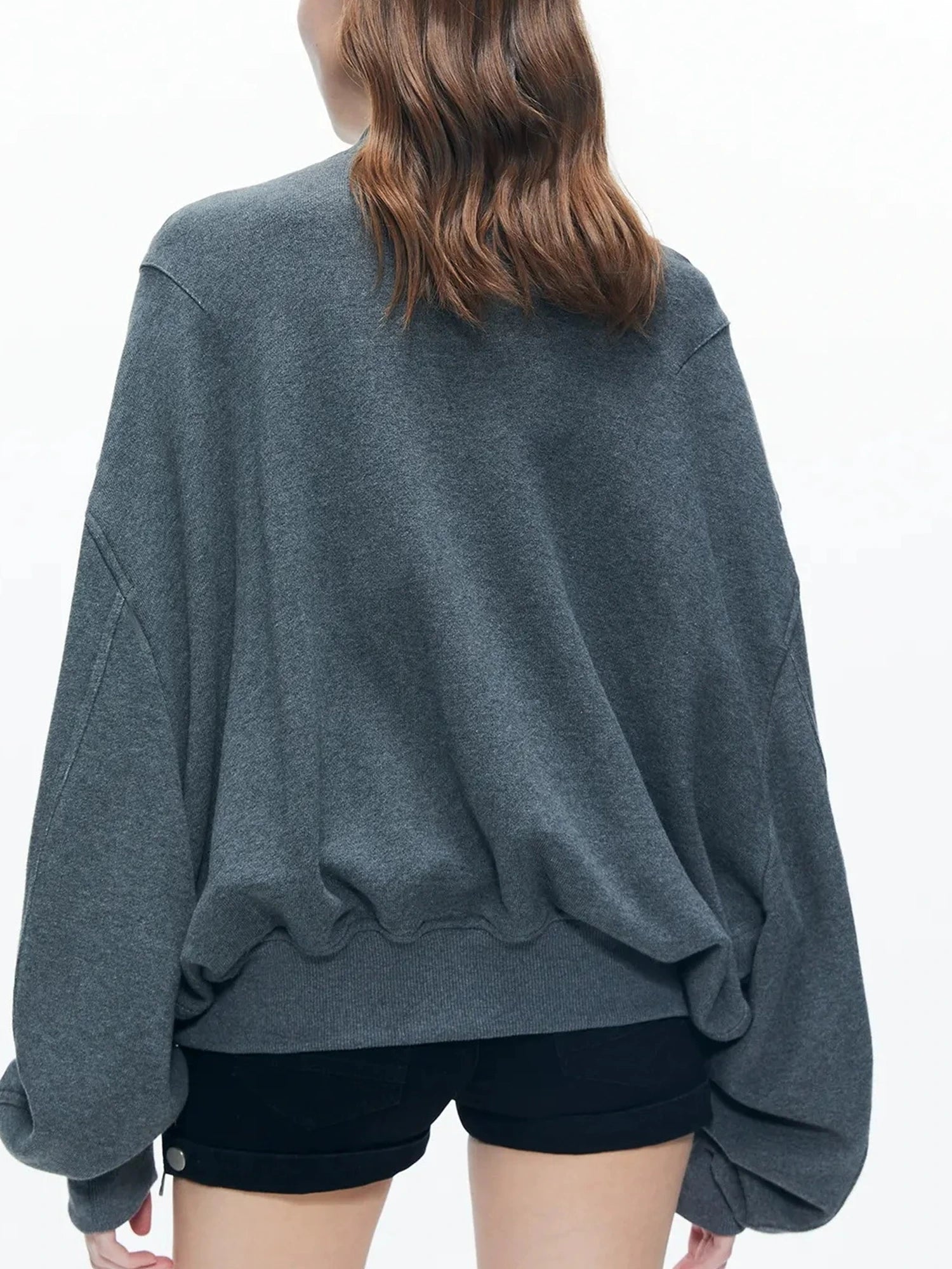 kvkv Knitted Batwing Stacked Sleeve Flight Jacket