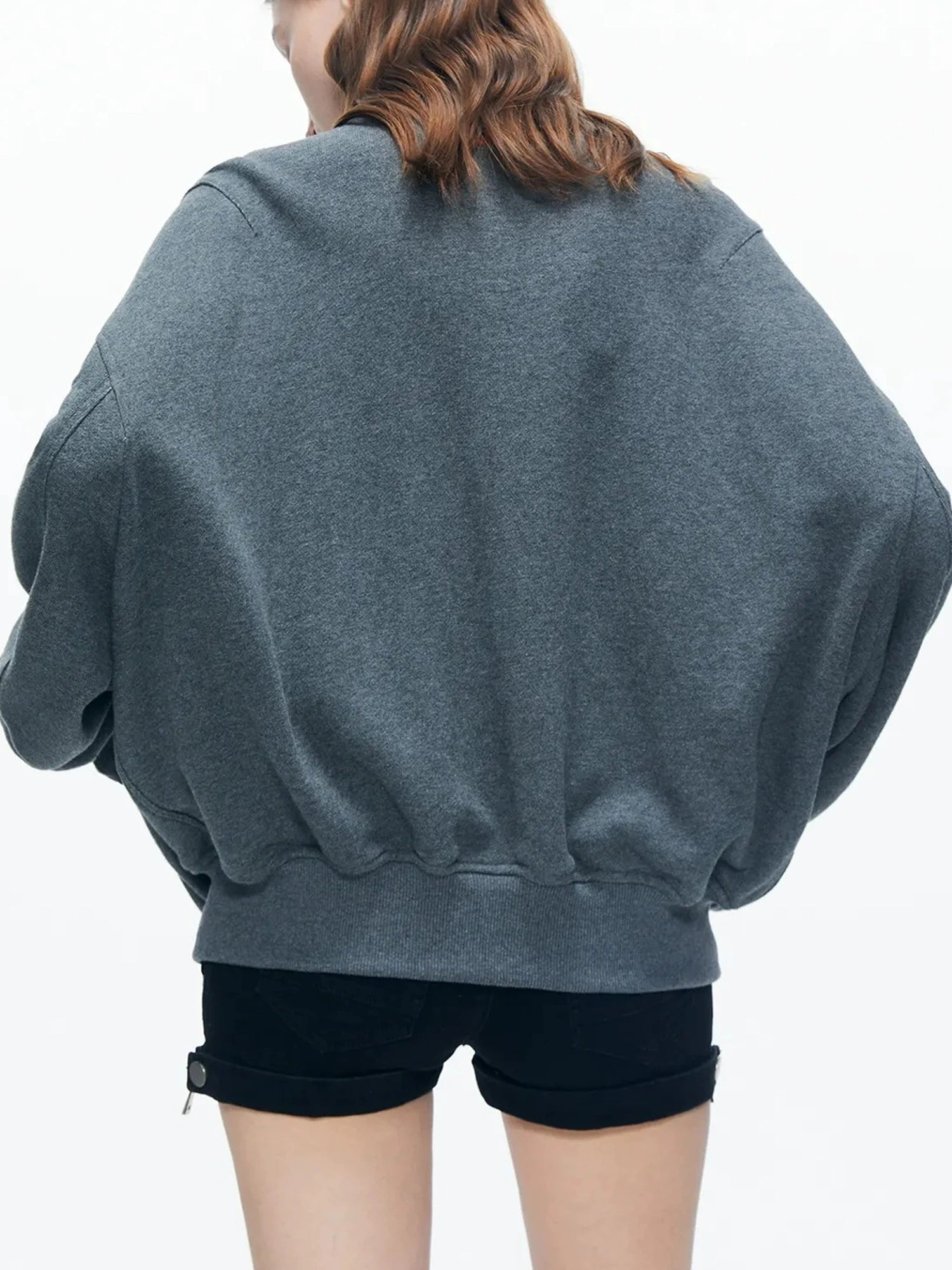 kvkv Knitted Batwing Stacked Sleeve Flight Jacket