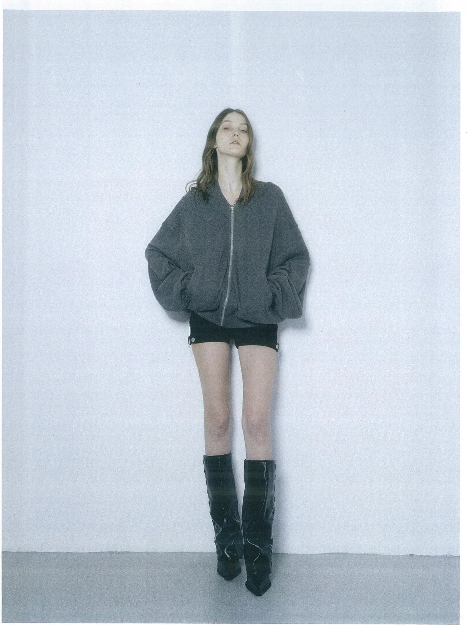 kvkv Knitted Batwing Stacked Sleeve Flight Jacket