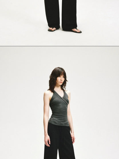 KVKV Yoga Clothing Brand - Knitted Halter Neck Cami Top