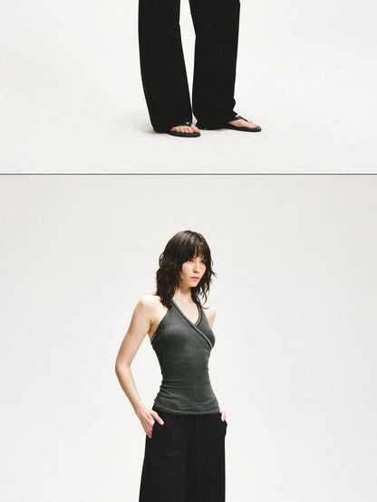 KVKV Yoga Clothing Brand - Knitted Halter Neck Cami Top