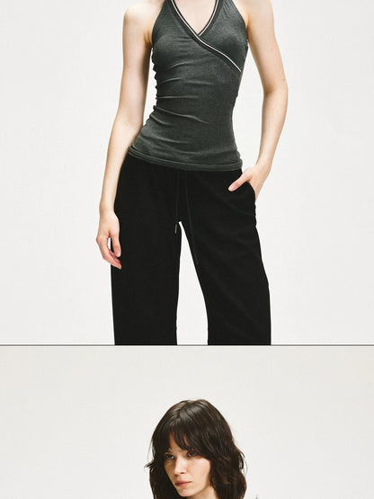 KVKV Yoga Clothing Brand - Knitted Halter Neck Cami Top