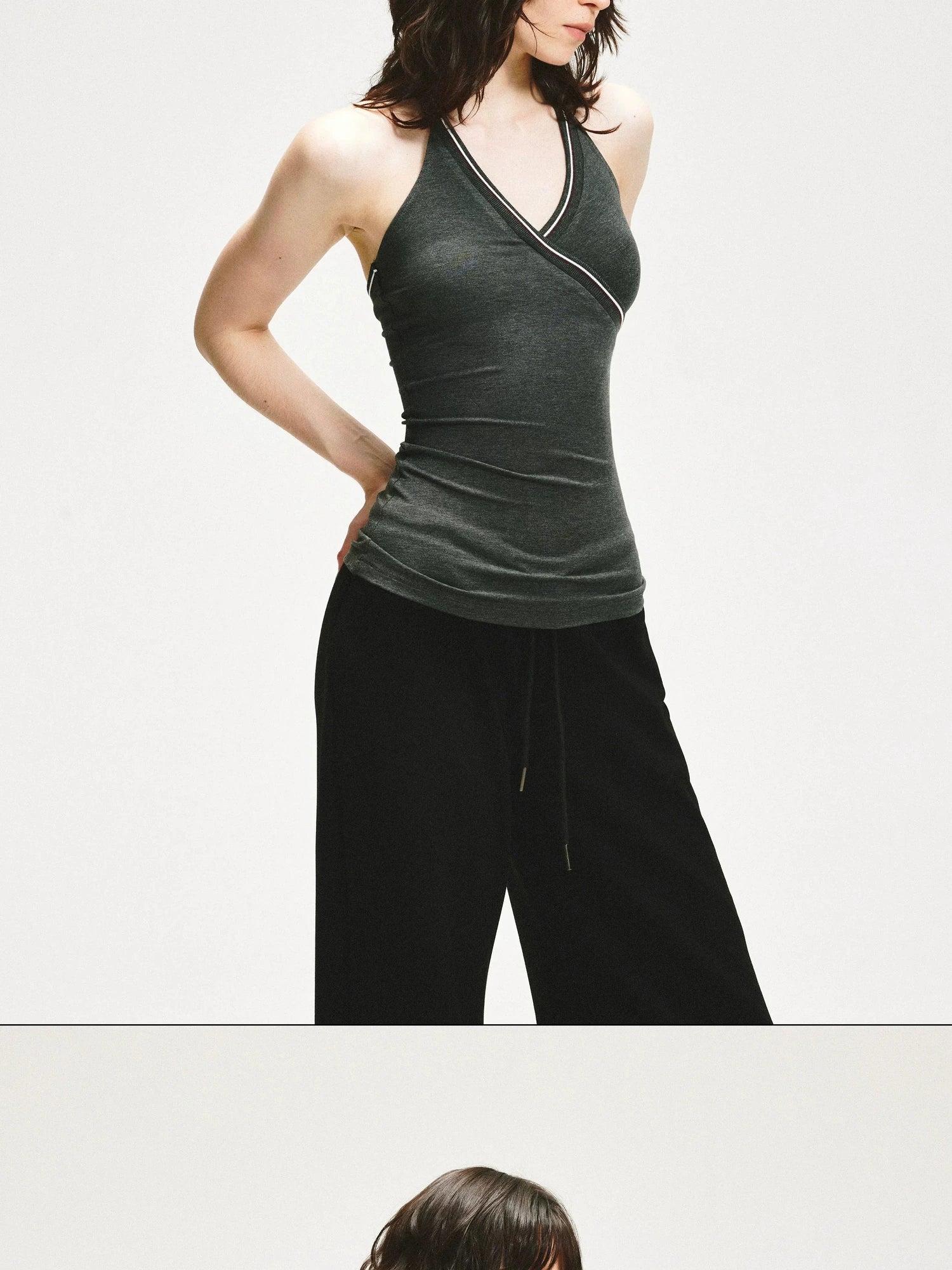 KVKV Yoga Clothing Brand - Knitted Halter Neck Cami Top