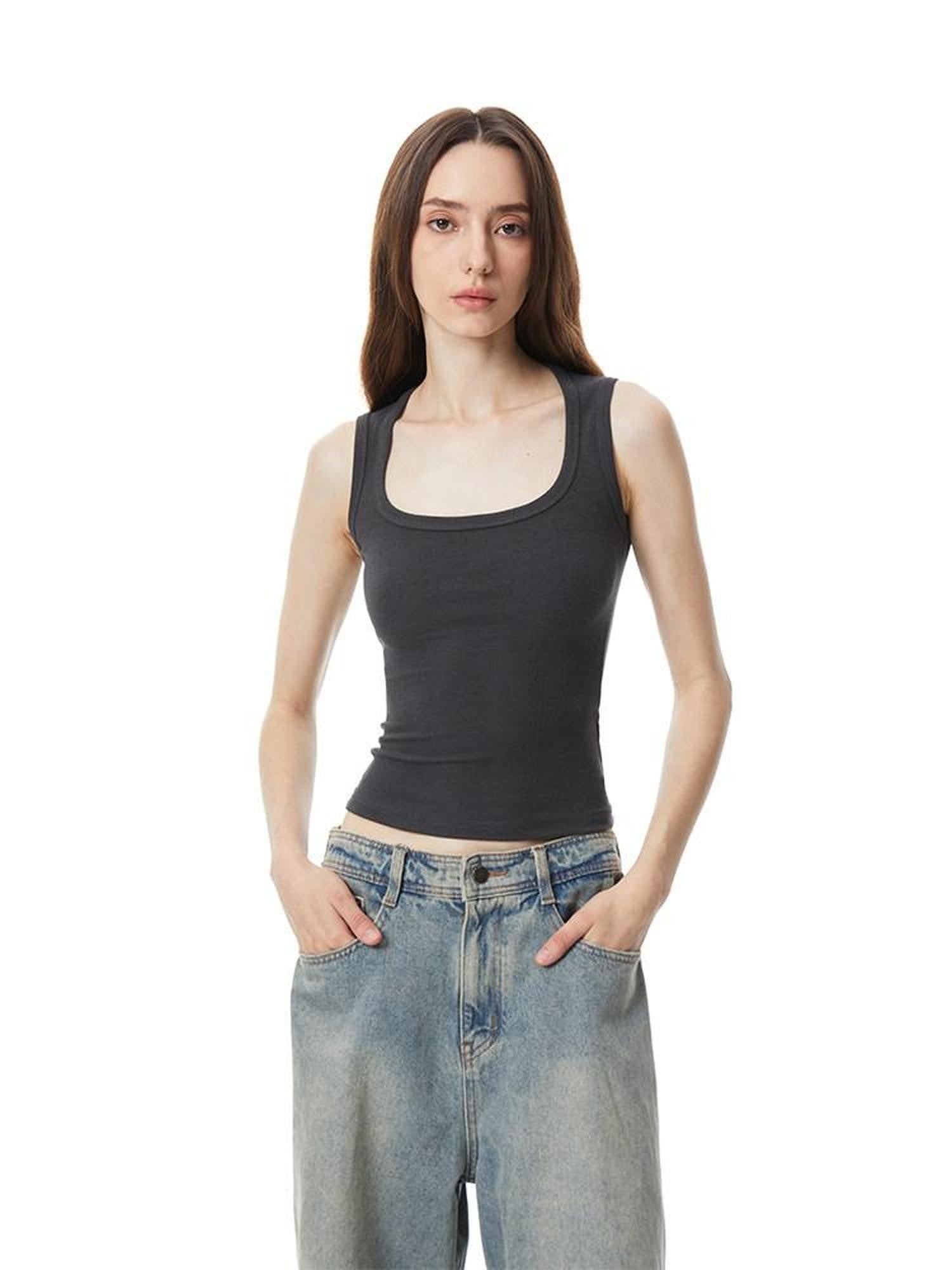 kvkv Knitted U Neck Racerback Side Coverage Women&