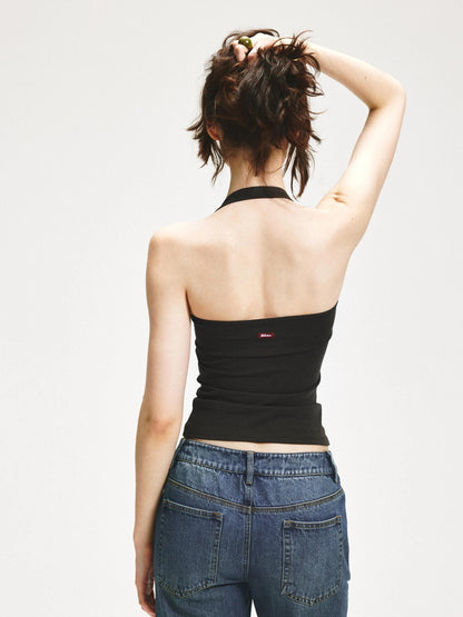 KVKV Yoga Clothing Brand - Knot Front Contoured Yoga Halter Top