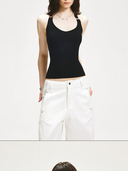 KVKV Yoga Clothing Brand - Lace Y Back Knit Sleeveless Tank