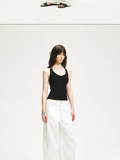 KVKV Yoga Clothing Brand - Lace Y Back Knit Sleeveless Tank