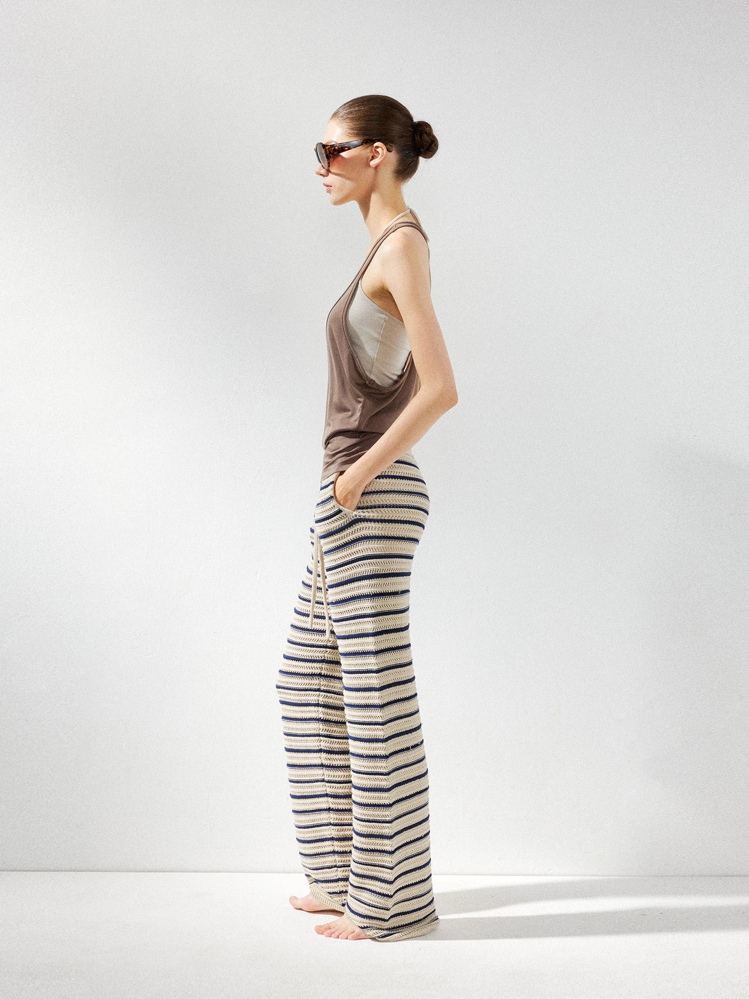 kvkv Layered Beige Sleeveless Tank Top