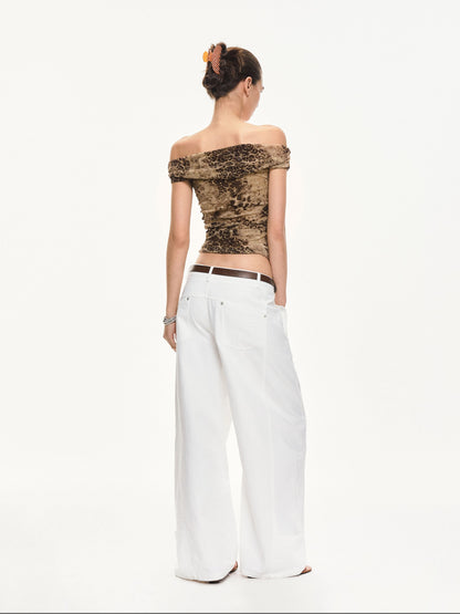 kvkv Leopard Print Ruched Spliced Women&