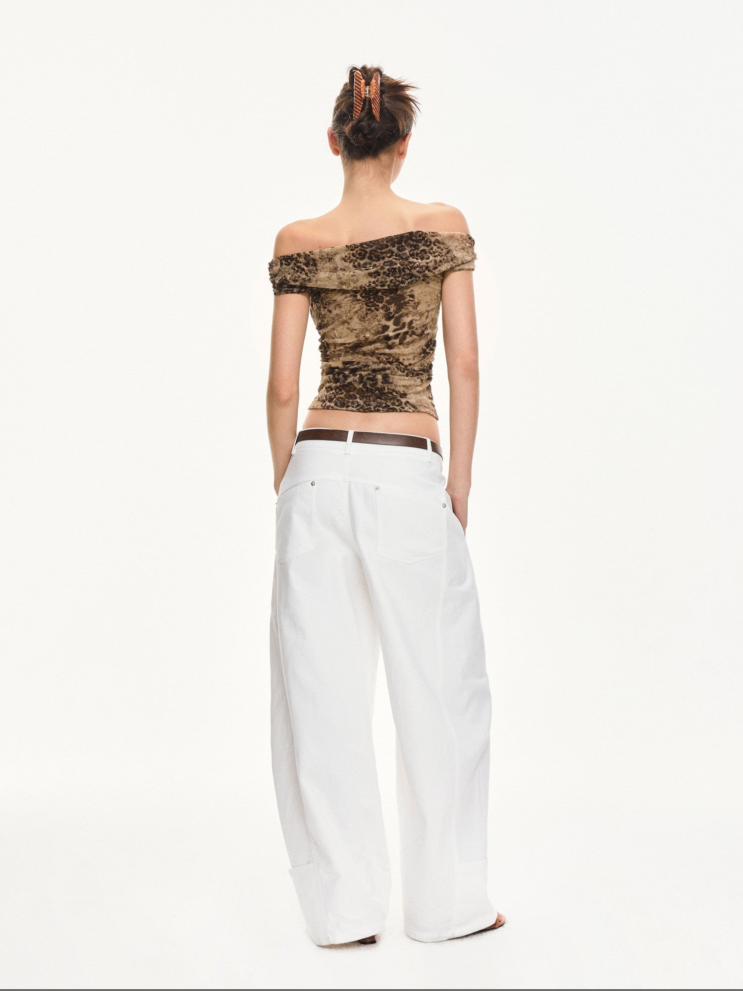kvkv Leopard Print Ruched Spliced Women&