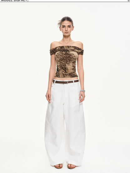 kvkv Leopard Print Ruched Spliced Women&