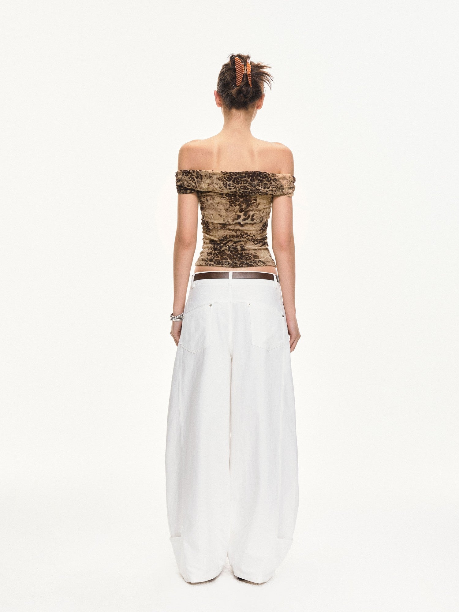 kvkv Leopard Print Ruched Spliced Women&