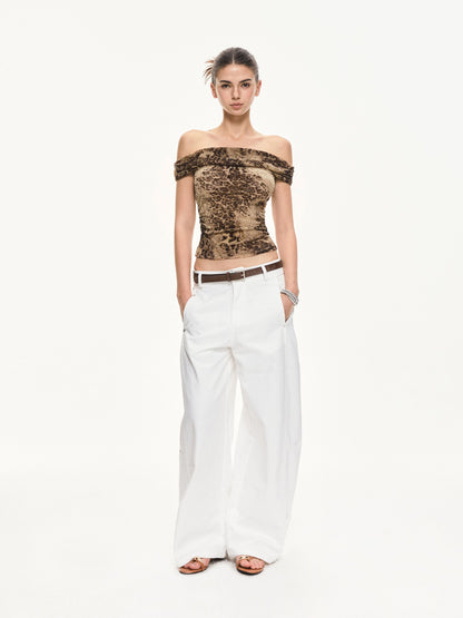 kvkv Leopard Print Ruched Spliced Women&