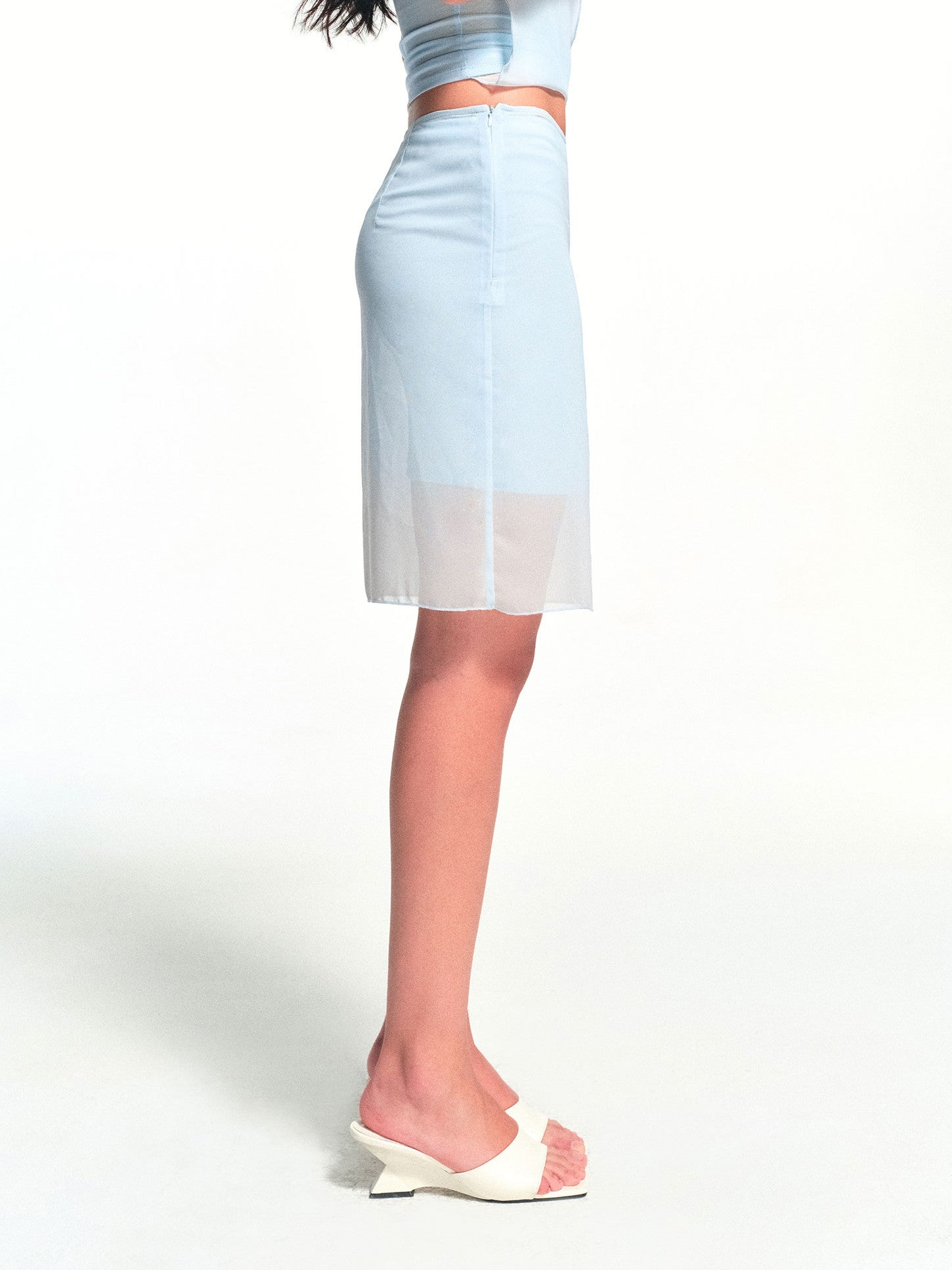 kvkv Light Blue Double Layer Sheer Two Piece Women&