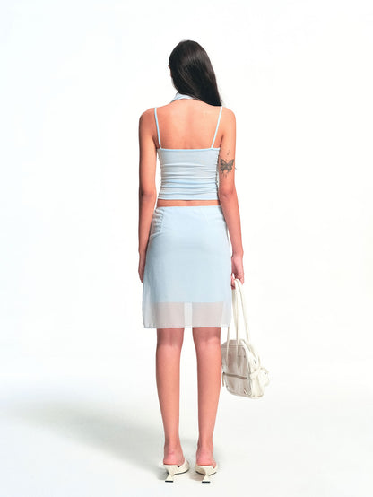 kvkv Light Blue Double Layer Sheer Two Piece Women&