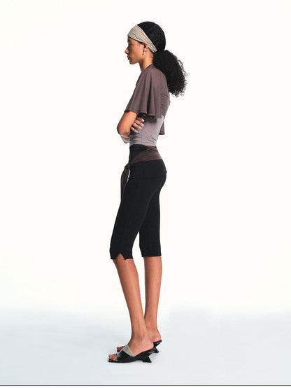 kvkv Light Brown Cap Sleeve Open Front Side Coverage Women&